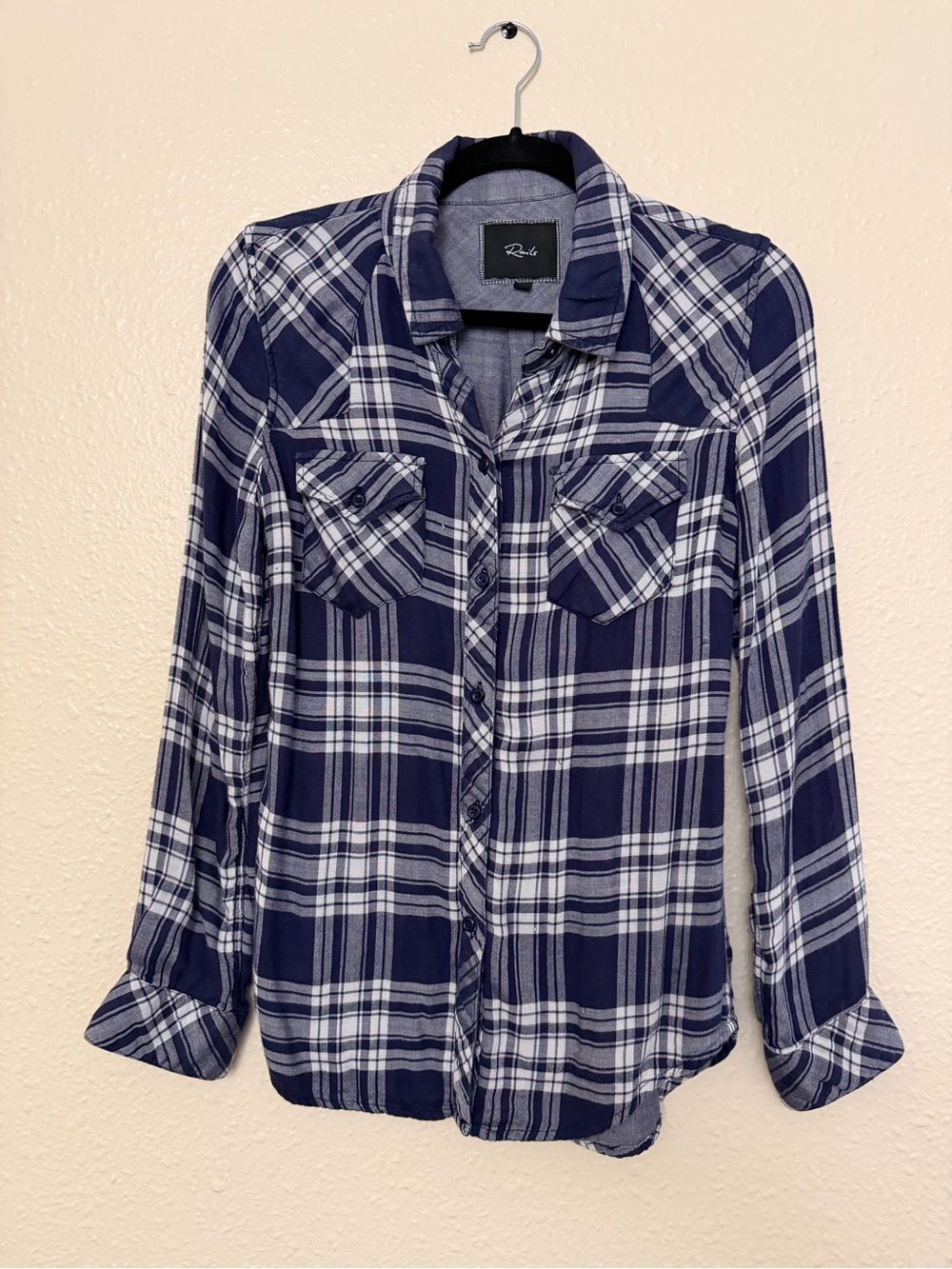 Rails Blue & White Plaid Shirt